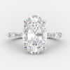 3.5ct Oval Moissanite Solitaire Pave Setting Engagement Ring