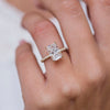 3.0CT Radiant Moissanite Solitaire Pave Setting Engagement Ring