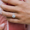 3.15CT Cushion Moissanite Hidden Halo Pave Setting Engagement Ring