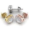 Heart Cut Moissanite Diamond Halo Stud Earrings for Women