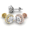 Round Cut Diamond Halo Moissanite Earrings for Women