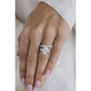 4.50 CT Oval Moissanite 3 Stones Engagement Ring