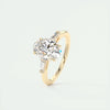 2.2 Ct Oval Baguette Three Stone Moissanite Diamond Engagement Ring