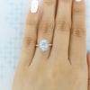 1.93CT Oval Cut Moissanite Halo Two Tone Engagement Ring