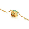 Small Colombian Emerald Solitaire Diamond Necklace for Women