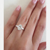 2.0ct Oval Cut Moissanite 3 Stone Diamond Engagement Ring