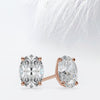 Oval Cut Moissanite Stud Diamond Earrings for Women