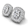 Round Cut Diamond Halo Moissanite Earrings for Her