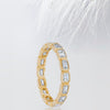 Bezel Set Emerald Cut Moissanite Eternity Diamond Wedding Band