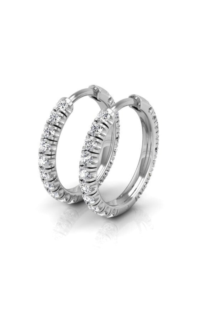 Round Cut Moissanite Diamond Hoops Earrings for Her