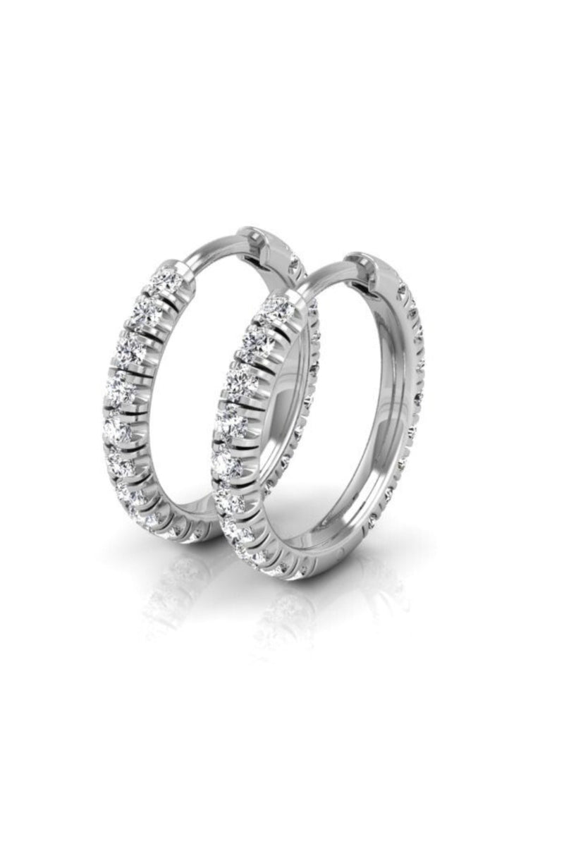 Round Cut Moissanite Diamond Hoops Earrings for Her