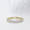 Round Cut Moissanite Scallop Diamond Wedding Band for Women