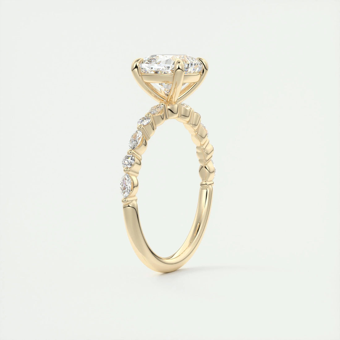 2.35 Ct Round Solitaire with Bubble Moissanite Diamond Engagement Ring