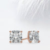 Cushion Cut Moissanite Stud Diamond Earrings for Women