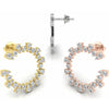 Round Cut Diamond Moissanite Circle Earrings for Women