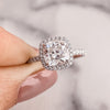 1.50CT Cushion Cut Halo Style Moissanite Engagement Ring