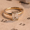 1.0-3.0 CT Emerald CVD Diamond Solitaire Engagement Ring