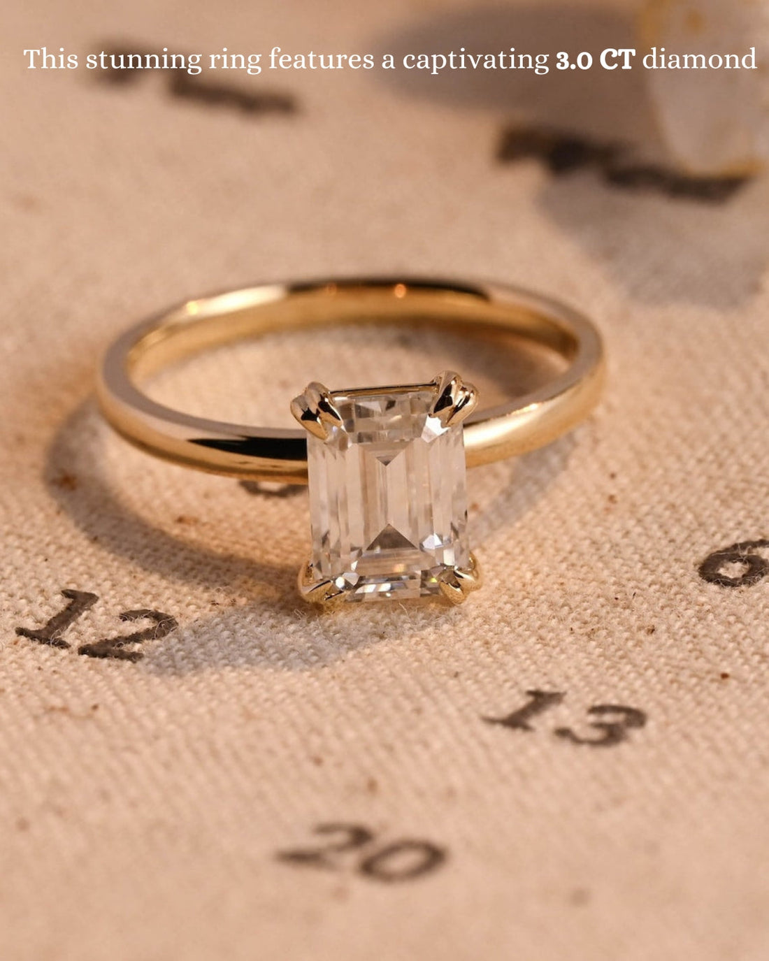 1.0-3.0 CT Emerald CVD Diamond Solitaire Engagement Ring