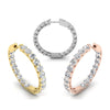 Round Cut Moissanite Hoop Diamond Earrings for Women