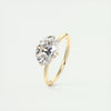 2.5 Ct Oval solitaire with Hidden Halo Moissanite Diamond Engagement Ring