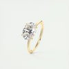 2.5 Ct Square Oval Solitaire Moissanite East West Diamond Engagement Ring