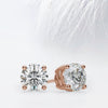 Round Cut Moissanite Stud Diamond Earrings in Rose Gold