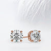 Round Cut Moissanite Stud Diamond Earrings for Women