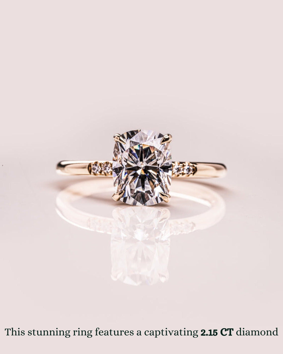 1.15 - 3.15 CT Cushion CVD Diamond Hidden Halo Engagement Ring