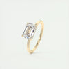 2.0 Ct  Emerald Cut Moissanite Solitaire Diamond Engagement Ring