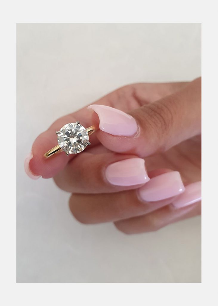 2.0ct Round Brilliant Cut Moissanite Solitaire Engagement Ring