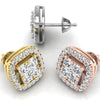 Round Cut Halo Moissanite Diamond Stud Earrings for Women