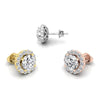 Round Cut Diamond Halo Moissanite Earrings for Her