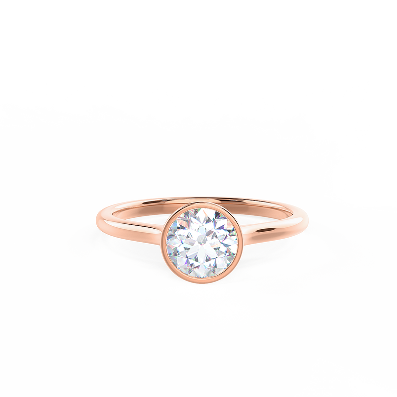 1.5ct Round Cut Moissanite Bezel Solitaire Engagement Ring