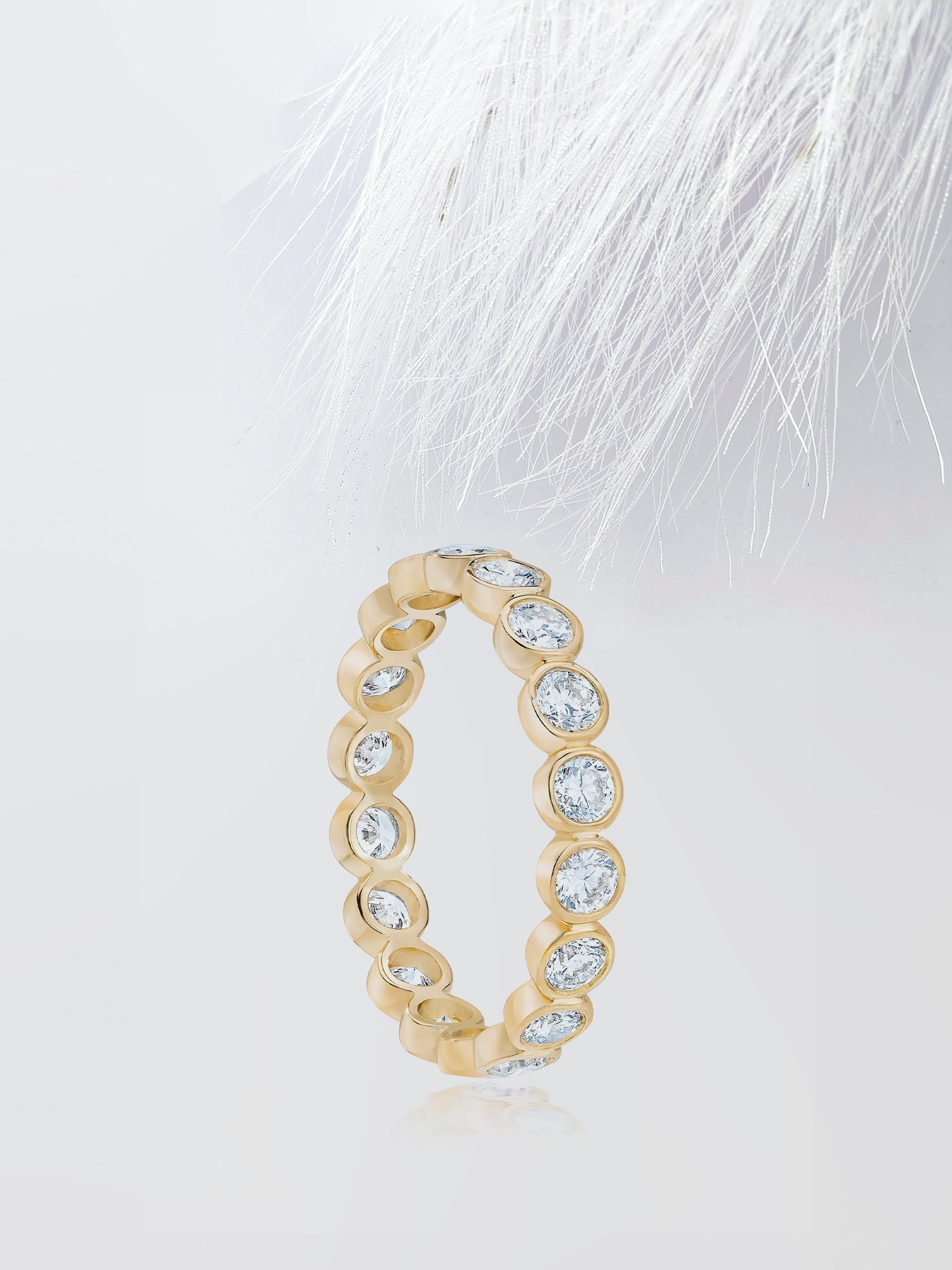 Bezel Set Round Cut Moissanite Eternity Diamond Wedding Band