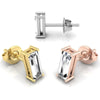 Baguette Cut Moissanite Diamond Stud Earrings for Her