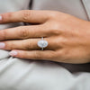 3.85CT Oval Moissanite Triple Pave Setting Engagement Ring