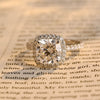 1.50 - 3.50 CT Cushion CVD Diamond Halo Pave setting Engagement Ring