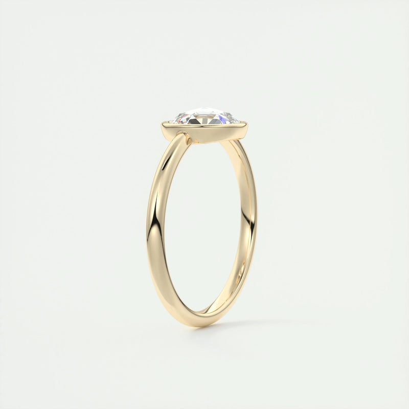 1.8 Ct Rose Cut Round Solitaire Full Bezel Moissanite Diamond  Engagement Ring