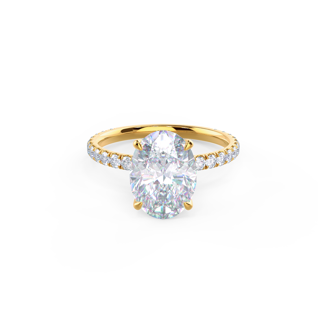 1.75CT Oval Cut Moissanite Pave Setting Engagement Ring