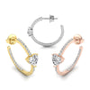 Heart & Round Cut Hoop Moissanite Diamond Earrings for Women