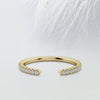 Round Cut Moissanite Open Diamond Wedding Band in Solid Gold