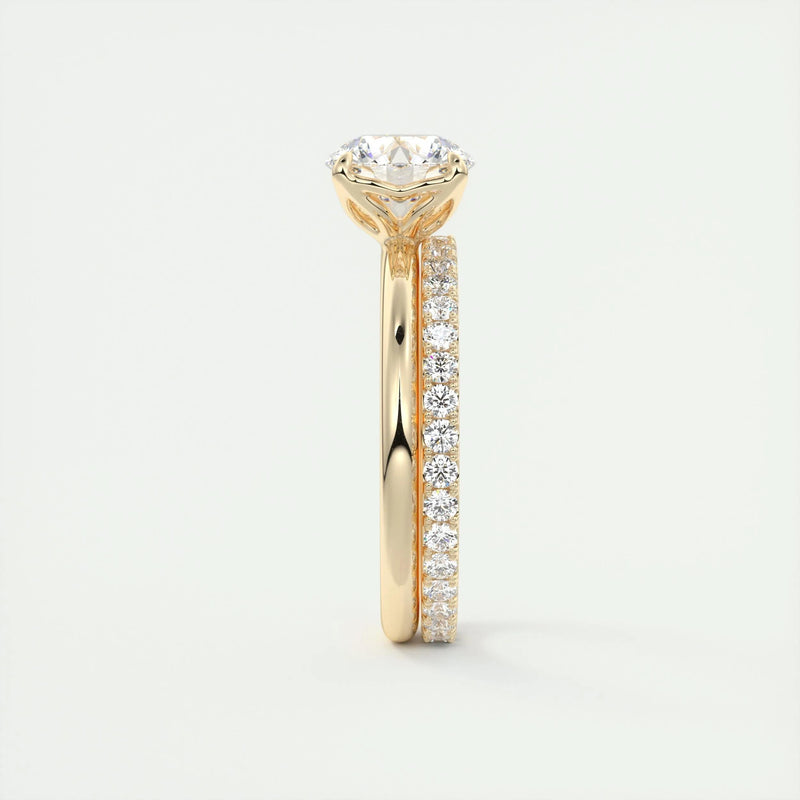 2.18 Ct Round Floral Solitaire Diamond Engagement Ring