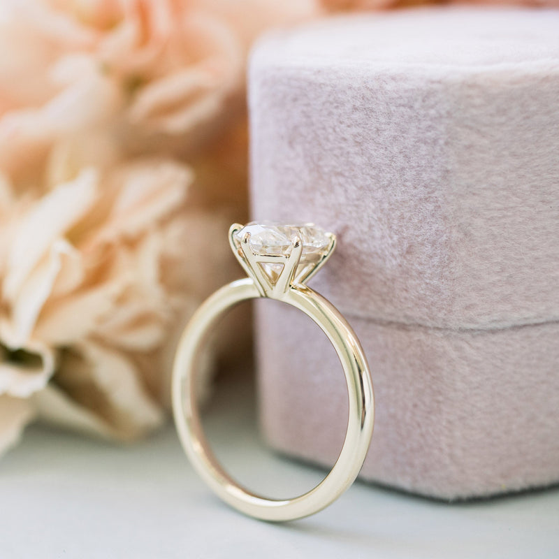 1.50ct Oval Cut Solitaire Style Moissanite Engagement Ring