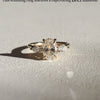 1.0 CT Oval E/VS1 CVD Diamond Three Stone Style Engagement Ring