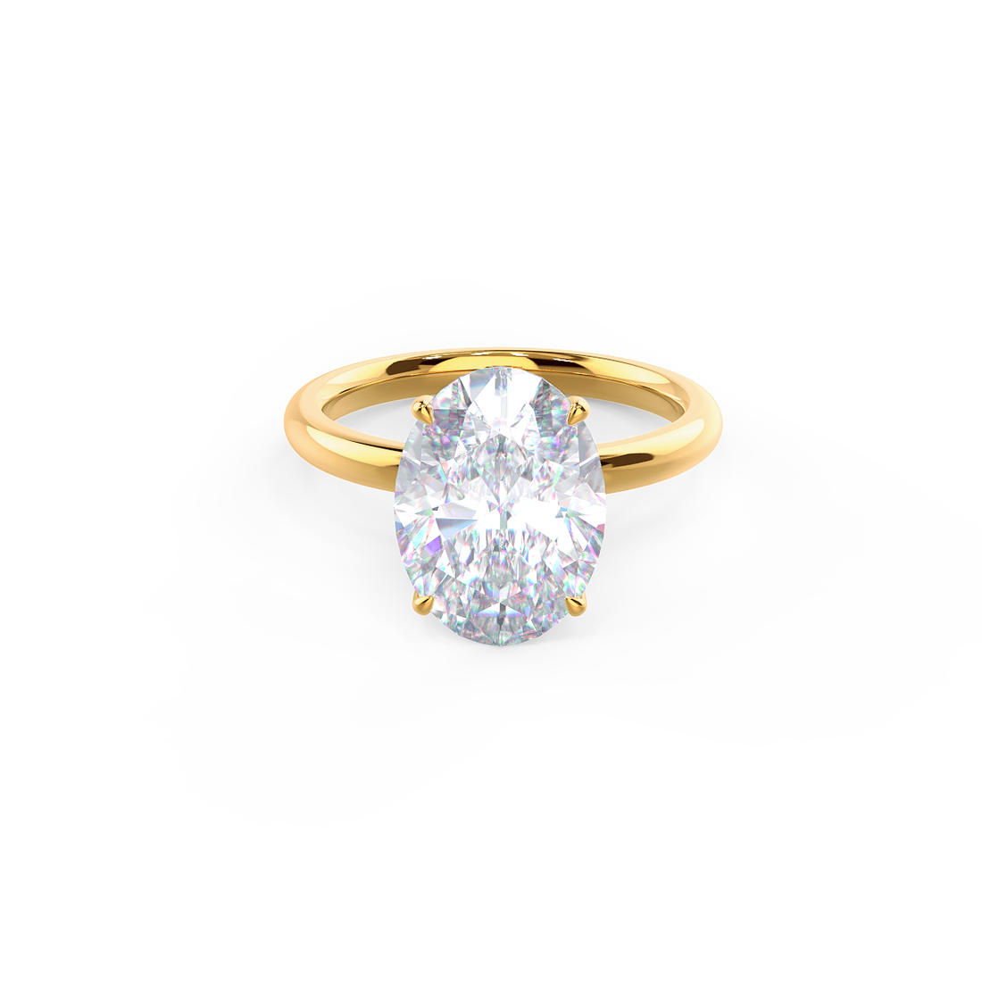 1.75ct Oval Cut Solitaire Moissanite Engagement Ring