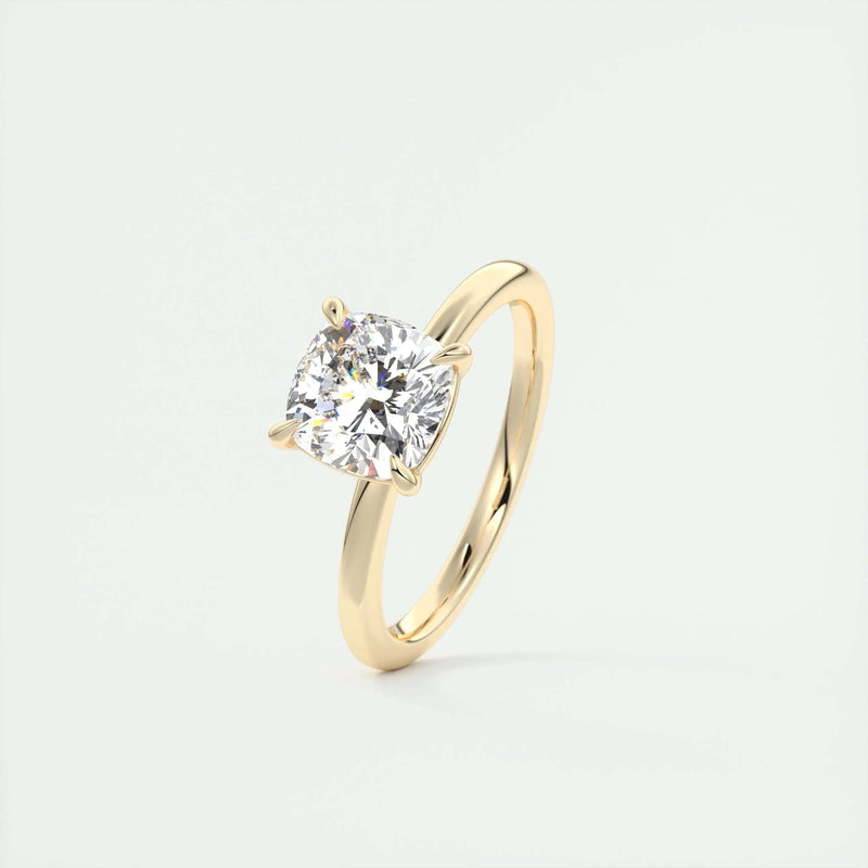 2.0 Ct Cushion Cut Solitaire Moissanite Diamond Engagement Ring