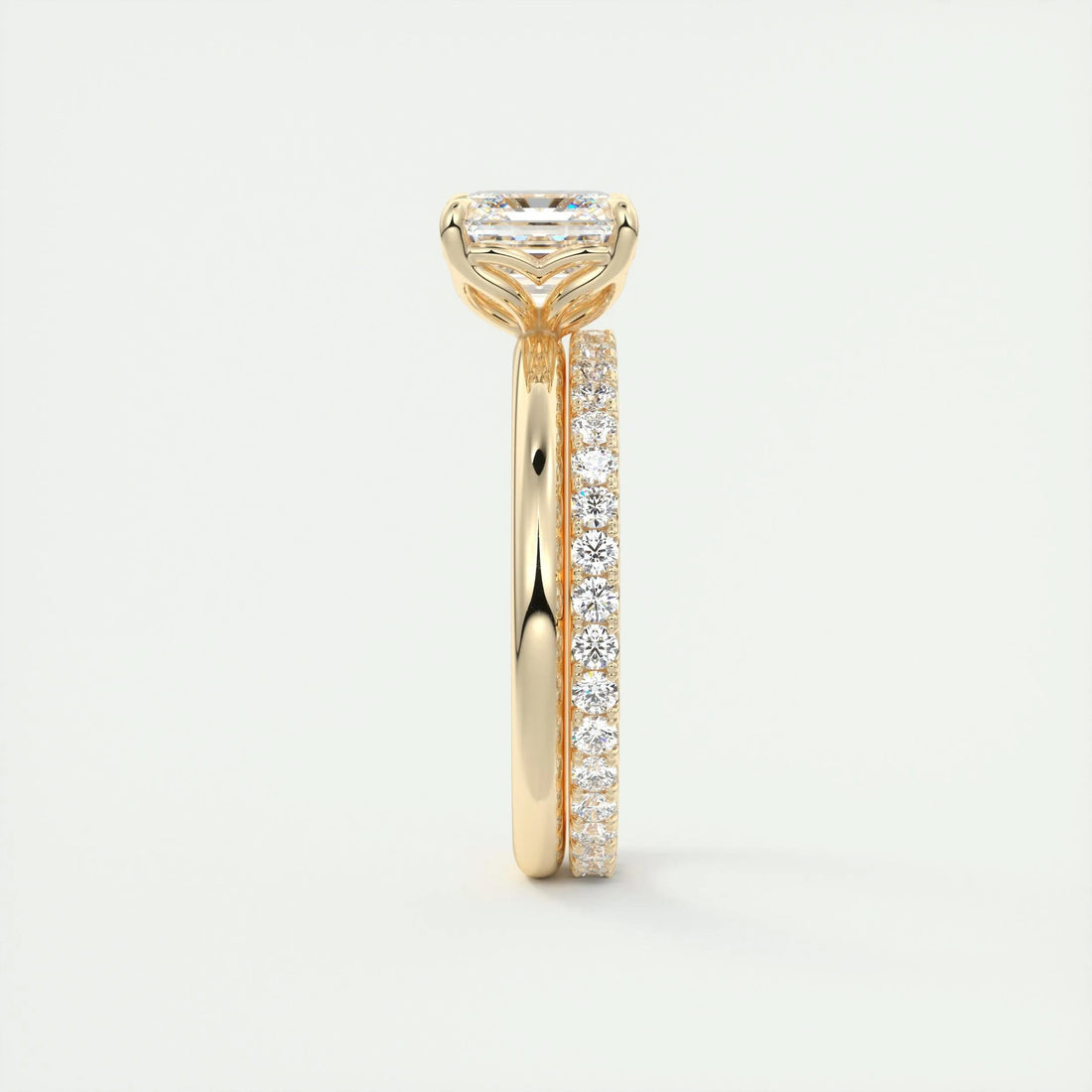 2.0 Ct Asscher Solitaire Moissanite Diamond Engagement Ring