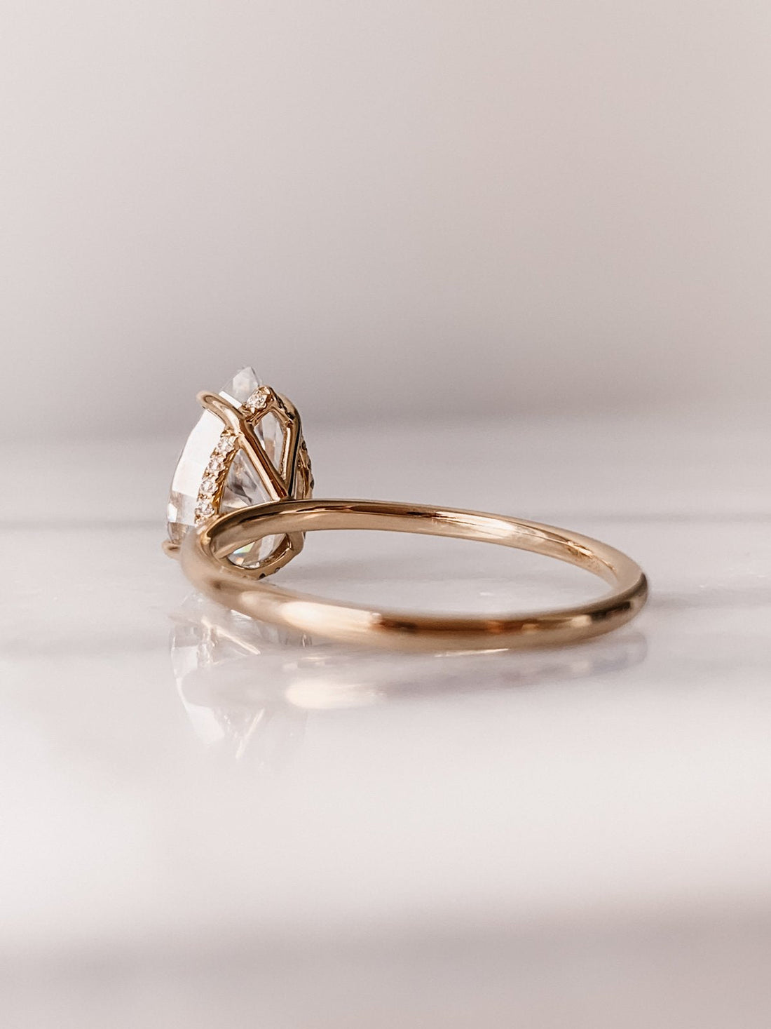 2.0CT Pear Cut Moissanite Solitaire 4 Prong Engagement Ring