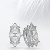 Marquise Cut Moissanite Diamond Stud Earrings in 14K White Gold