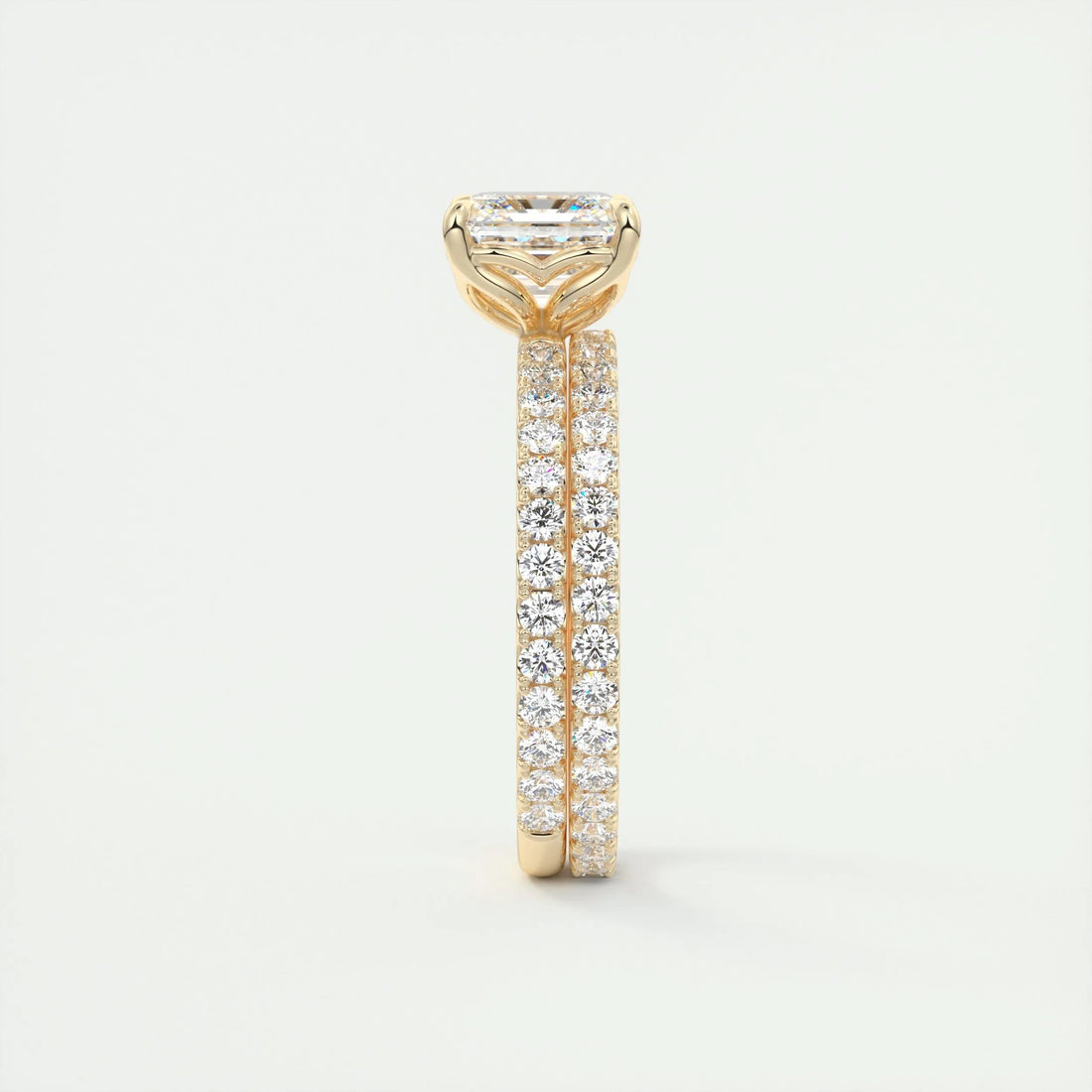 2.0 Ct Asscher  Pavé Moissanite  Diamond  Engagement Ring